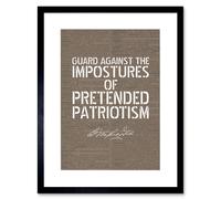 Wall Art Print Dictionary Page Quote George Washington Pretended Patriotism Artwork Framed 9X7 Inch Artery8 Black W7 inch x H9 inch