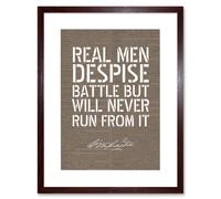 Wall Art Print Dictionary Page Quote George Washington Real Men Artwork Framed 9X7 Inch Artery8 Brown W7 inch x H9 inch