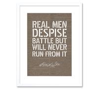 Wall Art Print Dictionary Page Quote George Washington Real Men Artwork Framed 9X7 Inch Artery8 White W7 inch x H9 inch