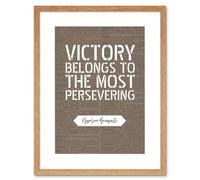 Wall Art Print Dictionary Page Quote Napoleon Bonaparte Victory Artwork Framed 9X7 Inch Artery8 Beige W7 inch x H9 inch