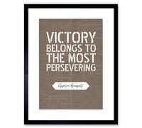 Wall Art Print Dictionary Page Quote Napoleon Bonaparte Victory Artwork Framed 9X7 Inch Artery8 Black W7 inch x H9 inch