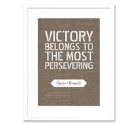 Wall Art Print Dictionary Page Quote Napoleon Bonaparte Victory Artwork Framed 9X7 Inch Artery8 White W7 inch x H9 inch