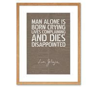 Wall Art Print Dictionary Page Quote Samuel Johnson Man Born Crying Artwork Framed 9X7 Inch Artery8 Beige W7 inch x H9 inch