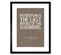 Wall Art Print Dictionary Page Quote Samuel Johnson Patriotism Artwork Framed 9X7 Inch Artery8 Black W7 inch x H9 inch