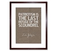 Wall Art Print Dictionary Page Quote Samuel Johnson Patriotism Artwork Framed 9X7 Inch Artery8 Brown W7 inch x H9 inch