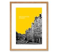 Wall Art Print Edinburgh Broughton Street Yellow Framed 9X7 Artery8 Beige W7 inch x H9 inch