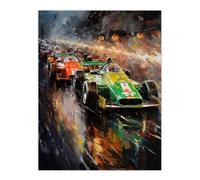 Wall Art Print F1 Motorsport Grid Start Moody Artwork Man Cave Painting Poster Artery8 Multi W24 inch x H32 inch