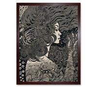 Wall Art Print Fading Away Concept Art Modern Boho Art Framed Artery8 Brown W12 inch x H16 inch