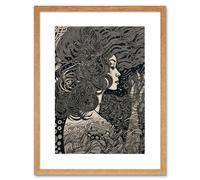 Wall Art Print Fading Away Concept Art Modern Boho Artwork Framed 9X7 Inch Artery8 Beige W7 inch x H9 inch