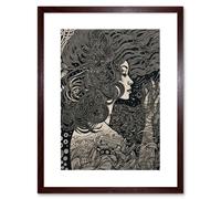 Wall Art Print Fading Away Concept Art Modern Boho Artwork Framed 9X7 Inch Artery8 Brown W7 inch x H9 inch