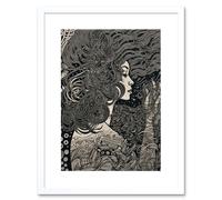 Wall Art Print Fading Away Concept Art Modern Boho Artwork Framed 9X7 Inch Artery8 White W7 inch x H9 inch