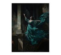 Wall Art Print Floria Tosca Dramatic Opera Scene Oil Painting Heartbroken Singer Jumps From Balcony Poster Artery8 Blue W24 inch x H32 inch