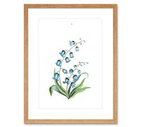 Wall Art Print Flower Bluebells Art Framed 9x7 inch Artery8 Beige W7 inch x H9 inch