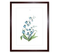 Wall Art Print Flower Bluebells Art Framed 9x7 inch Artery8 Brown W7 inch x H9 inch