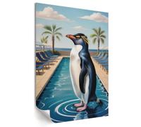 Wall Art Print for Home Decor 59,5x84 cm Penguin on vacation