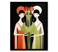 Wall Art Print For The Love Of Veggies Nature Provides Two Vegan Ladies Red Green Graphic Design Art Framed Wee Blue Coo Multi A4