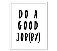Wall Art Print Funny Bathroom Toilet Scottish Do A Good Jobby Art Framed Artery8 White W12 inch x H16 inch