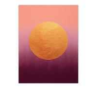 Wee Blue Coo Gold Sun Aubergine Dawn Abstract Minimalist Oil Painting Purple Pink Early Morning Mist Extra Large XL Wall Art Poster Print