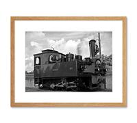 Wall Art Print Hermann Steam Train Engine Framed Artery8 Beige W7 inch x H9 inch