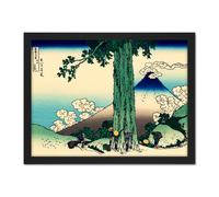Wall Art Print Hokusai 36 Views Fuji Mishima Pass Kai Woodblock Japan Large Framed Wall Décor Art Artery8 Light Oak W18 inch x H24 inch