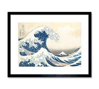 Wall Art Print Hokusai Great Wave Off Kanagawa Framed Artery8 Black W7 inch x H9 inch