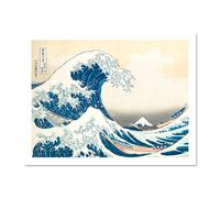 Wall Art Print Hokusai Great Wave Off Kanagawa Large Framed Art 18x24 inch Artery8 White W18 inch x H24 inch
