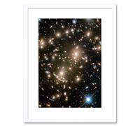 Wall Art Print Hubble Space Astronomy Abell 370 Galaxy Cluster NASA's Great Observatories Capture Earliest Stages Of Intergalactic Evolution Artwork F Artery8 White W7 inch x H9 inch