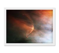 Wall Art Print Hubble Space Astronomy Bow Shock Near Young Star LL Ori In Orion's Great Nebula Solar Wind And Streams Of Gas Creating Crescent Shaped Artery8 White A4