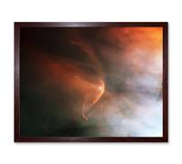 Wall Art Print Hubble Space Astronomy Bow Shock Near Young Star LL Ori In Orion's Great Nebula Solar Wind And Streams Of Gas Creating Crescent Shaped Artery8 Brown A4