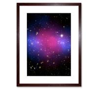 Wall Art Print Hubble Space Astronomy Chandra Collaboration Composite Galaxy Cluster MACS J0025.4-1222 Pink Blue Dark Ordinary Matter Observations Art Artery8 Brown W7 inch x H9 inch