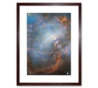 Wall Art Print Hubble Space Astronomy Crab Nebula Close-Up Colourful Supernova Remnants Pulsating Energy Radiation Ripples Charged Particles Magnetic Artery8 Brown W7 inch x H9 inch