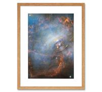 Wall Art Print Hubble Space Astronomy Crab Nebula Close-Up Colourful Supernova Remnants Pulsating Energy Radiation Ripples Charged Particles Magnetic Artery8 Beige W7 inch x H9 inch