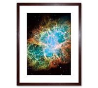 Wall Art Print Hubble Space Astronomy Giant Mosaic Of Crab Nebula Six Light Year Wide Expanding Remnant Of Supernova Star Explosion And Neutron Core A Artery8 Brown W7 inch x H9 inch