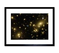 Wall Art Print Hubble Space Astronomy Gravity Galaxy Cluster Abell 2218 Giant Cosmic Magnifying Glass View Distant Galaxies Caused By Gravitational Le Artery8 Black W7 inch x H9 inch