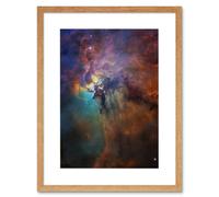 Wall Art Print Hubble Space Astronomy Lagoon Nebula Visible Light View Of Cosmic Fantasy Landscape Herschel 36 Giant Star With Gas Dust Cloud Mountain Artery8 Beige W7 inch x H9 inch