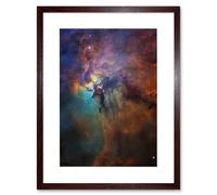 Wall Art Print Hubble Space Astronomy Lagoon Nebula Visible Light View Of Cosmic Fantasy Landscape Herschel 36 Giant Star With Gas Dust Cloud Mountain Artery8 Brown W7 inch x H9 inch