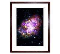 Wall Art Print Hubble Space Astronomy Multiwavelength Crab Nebula Detailed Composite From VLA Spitzer Hubble XMM-Newton And Chandra X-Ray Observatory Artery8 Brown W7 inch x H9 inch