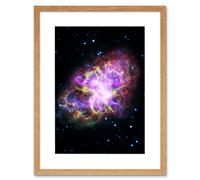 Wall Art Print Hubble Space Astronomy Multiwavelength Crab Nebula Detailed Composite From VLA Spitzer Hubble XMM-Newton And Chandra X-Ray Observatory Artery8 Beige W7 inch x H9 inch