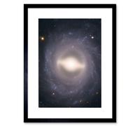Wall Art Print Hubble Space Astronomy NGC 1015 Supernova Barred Spiral Galaxy With Symmetrical Arms A Black Hole And Star Forming Region Bright Centra Artery8 Black W7 inch x H9 inch