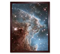 Wall Art Print Hubble Space Astronomy NGC 2174 Infrared Light Portrait Starbirth Region Monkey Head Nebula Cosmic Bright Stars Dark Dust Clouds Glowin Artery8 Brown A4