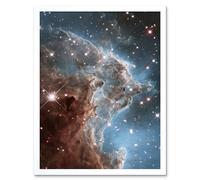 Wall Art Print Hubble Space Astronomy NGC 2174 Infrared Light Portrait Starbirth Region Monkey Head Nebula Cosmic Bright Stars Dark Dust Clouds Glowin Artery8 White A4