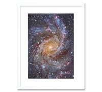 Wall Art Print Hubble Space Astronomy NGC 6946 Supernova Fireworks Galaxy Subaru And Red Eclipse Star Cluster Hodge's Complex Artwork Framed 9X7 Inch Artery8 White W7 inch x H9 inch