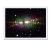 Wall Art Print Hubble Space Astronomy Rainbow Image Of The Egg Nebula Light Ripples Reflecting On The Dying Star's Dust Shells Art Framed Artery8 White A4