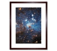 Wall Art Print Hubble Space Astronomy Star Forming Region LH 95 In The Large Magellanic Cloud Blue Haze LMC Galaxy Stellar Nursery Gas And Dust Lanes Artery8 Brown W7 inch x H9 inch