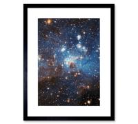 Wall Art Print Hubble Space Astronomy Star Forming Region LH 95 In The Large Magellanic Cloud Blue Haze LMC Galaxy Stellar Nursery Gas And Dust Lanes Artery8 Black W7 inch x H9 inch