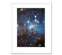 Wall Art Print Hubble Space Astronomy Star Forming Region LH 95 In The Large Magellanic Cloud Blue Haze LMC Galaxy Stellar Nursery Gas And Dust Lanes Artery8 White W7 inch x H9 inch