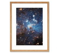 Wall Art Print Hubble Space Astronomy Star Forming Region LH 95 In The Large Magellanic Cloud Blue Haze LMC Galaxy Stellar Nursery Gas And Dust Lanes Artery8 Beige W7 inch x H9 inch