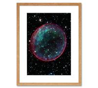 Wall Art Print Hubble Space Astronomy Supernova Remnant Bubble Optical And X-Ray Blue Pink Composite Image SNR 0509-67.5 Gas Sphere Large Magellanic C Artery8 Beige W7 inch x H9 inch