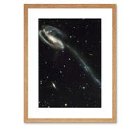 Wall Art Print Hubble Space Astronomy The Tadpole Spiral Galaxy Gravitational Forces Pair Collision Create Long Tail Gas Blue Star Birthing Debris Art Artery8 Beige W7 inch x H9 inch