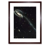 Wall Art Print Hubble Space Astronomy The Tadpole Spiral Galaxy Gravitational Forces Pair Collision Create Long Tail Gas Blue Star Birthing Debris Art Artery8 Brown W7 inch x H9 inch